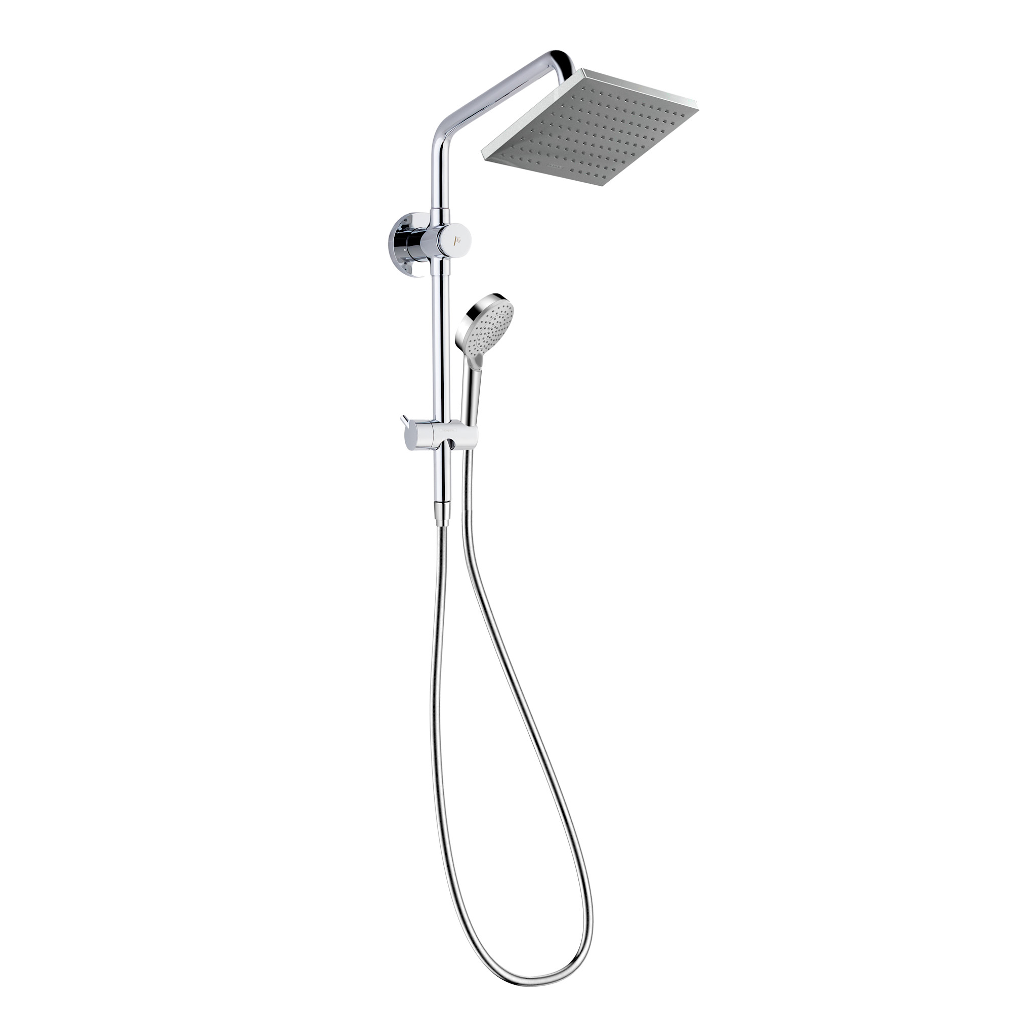 Hansgrohe HG-VERNIS-SQUARE-2.5 Vernis External Shower Pipe with 2.5 GPM Single Function Rain Shower Head and Hand Shower - Less Shower Trim and Rough