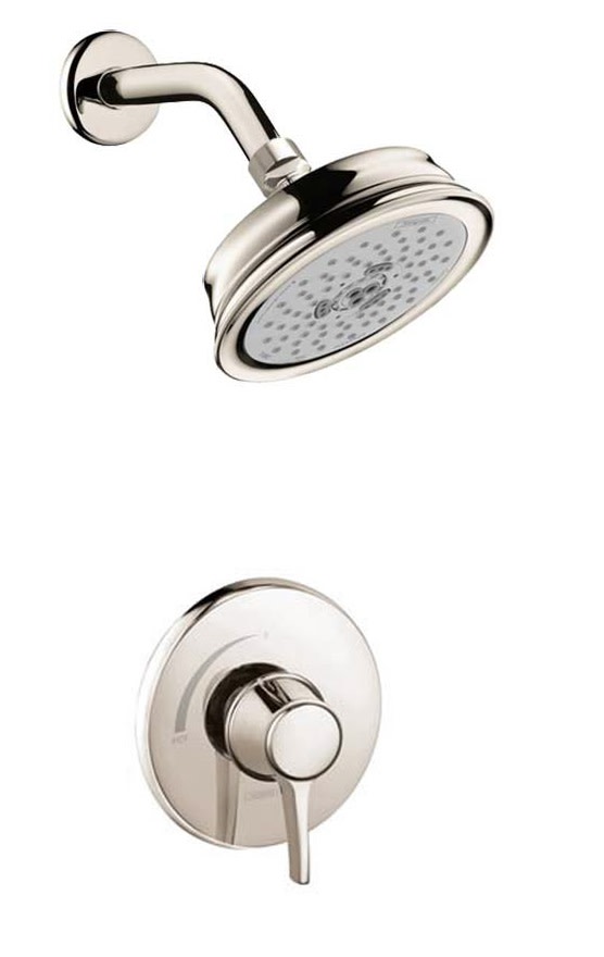 Hansgrohe HSO-C-PB01 C Multi Function Shower Head with Pressure Balanced Trim - Includes Rough-In Valve Polished Nickel Showers Shower Only Pressure