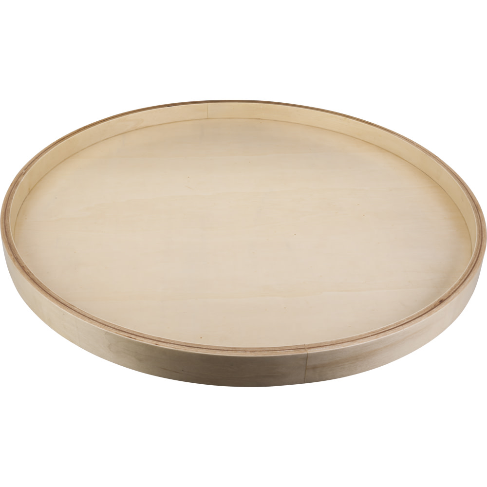 Hardware Resources BLSR18-S 18 Inch Round Shape Banded Lazy Susan with Preinstalled Swivel Poplar Storage and Organization Cabinet and Kitchen