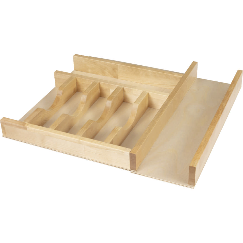Hardware Resources DO21A-B24 DO Series 19.5" WIde Adjustable Cutlery Silverware Utensil Drawer Tray Insert - 8 Section - For 21" Drawers UV Coated