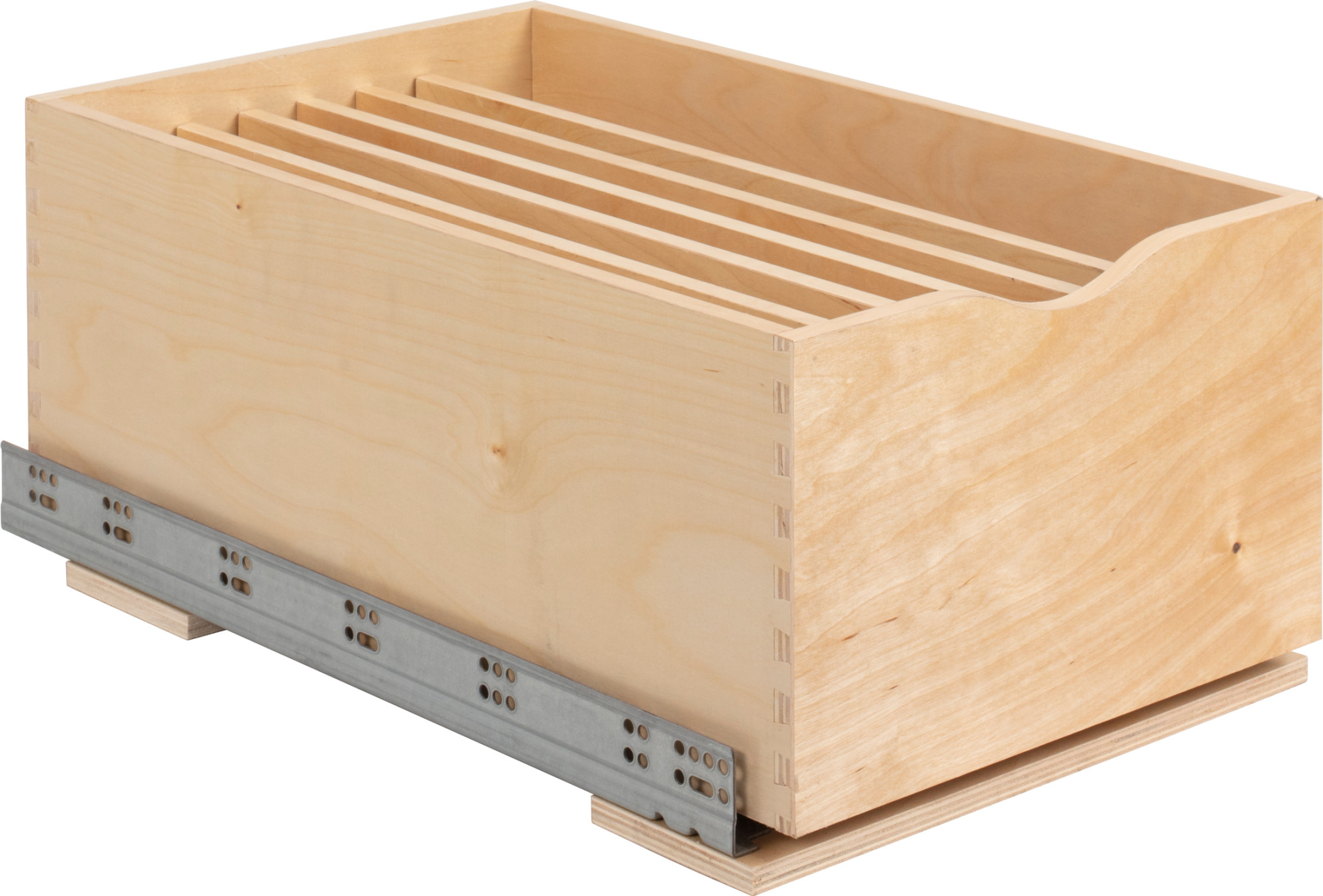 Hardware Resources ROCWS15 15" Wood Kitchen Cabinet Rollout Single Cookware Drawer for 18" Cabinets White Birch Storage and Organization Cabinet and