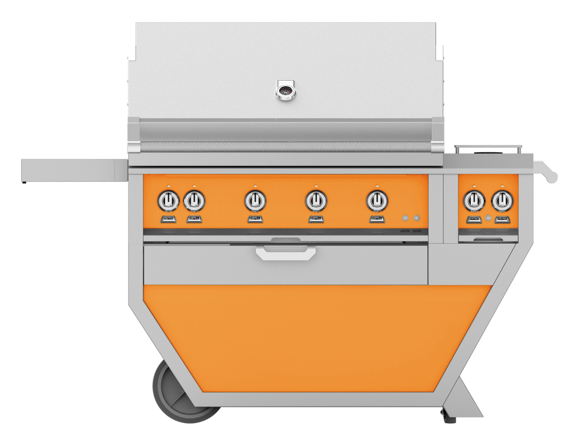 Hestan GMBR42CX2LPOR 42" Deluxe Gas Grill with 774 sq. in. Cooking Surface, Infrared Sear Burner, Hot Surface Ignition System, Portable Wheels (Orange, Liquid Propane)