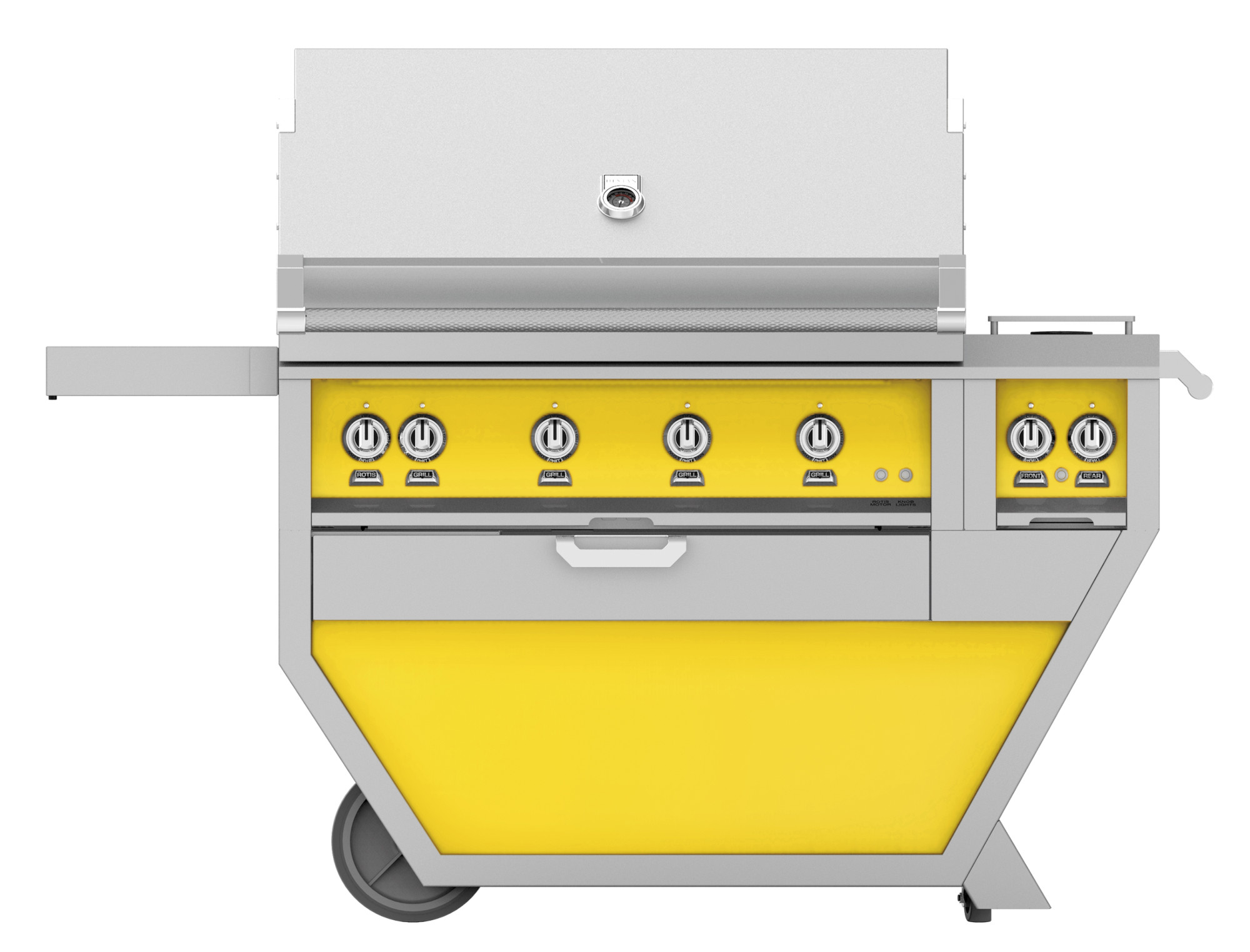 Hestan GMBR42CX2LPYW 42" Deluxe Gas Grill with 774 sq. in. Cooking Surface, Infrared Sear Burner, Hot Surface Ignition System, Portable Wheels (Yellow, Liquid Propane)