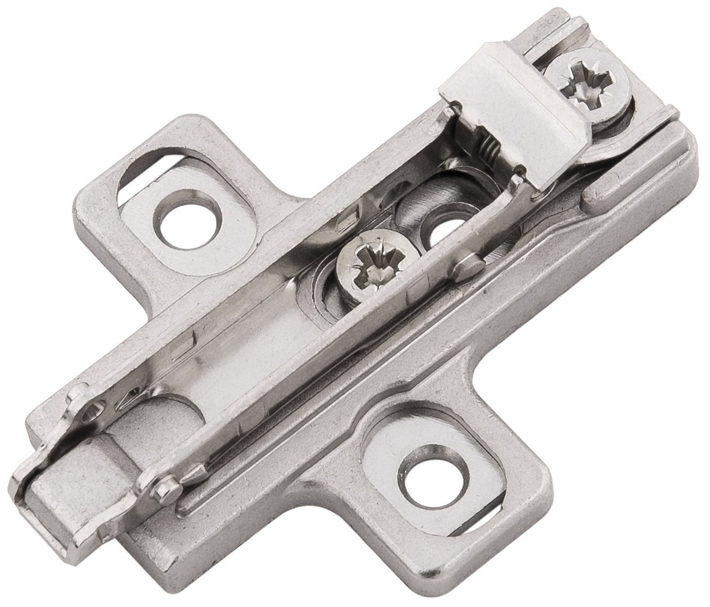 Hickory Hardware HH075227-10PACK (10) Pairs - Clip-On Frameless Euro Concealed Hinge Mounting Plate with Easy Release Lever - Total 20 Polished Nickel