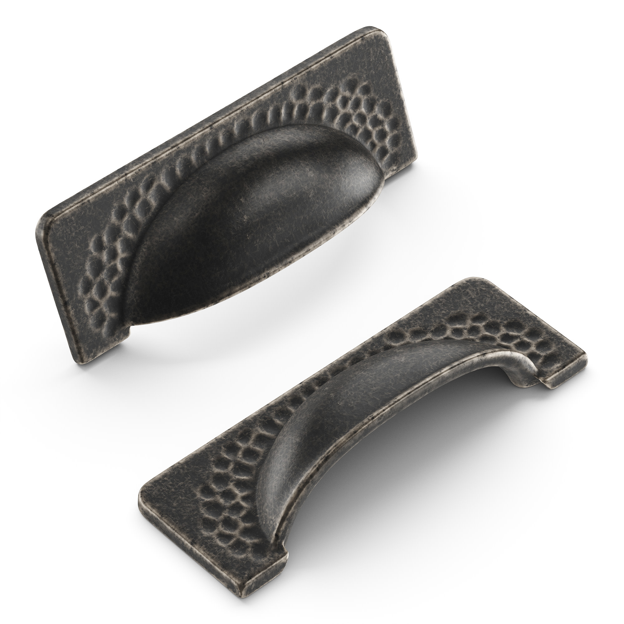 Photos - Furniture Hardware Hardware Hickory  P2174 Craftsman 3-3/4" Center to Center Rustic Lodge Hammered Cabinet Cup Handle / Drawer Cup Pull Windover 