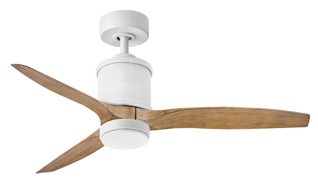 Photos - Fan Hinkley Lighting 900752F-LWD Hover 52" 3 Blade Smart LED Indoor / Outdoor Ceiling  with HIRO Control Matte White / Koa Fa 