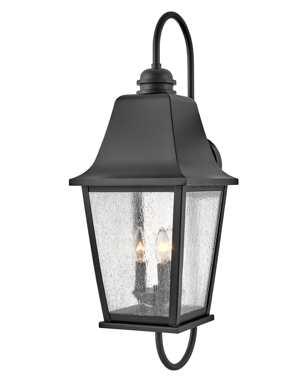 Photos - Floodlight / Street Light Hinkley Lighting 10015 Kingston 3 Light 30" Tall Wall Sconce Black Outdoor Lighting Wall Sconces 10015BK 