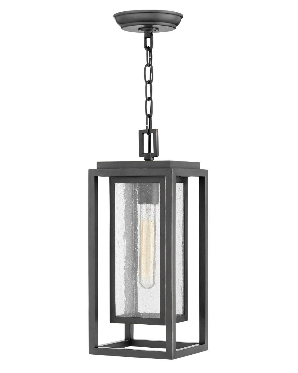 Photos - Floodlight / Street Light Hinkley Lighting 1002 Republic 1 Light 7" Wide Coastal Elements Outdoor Mini Pendant with Seedy Glass Shade Oil Rubbed Bronz