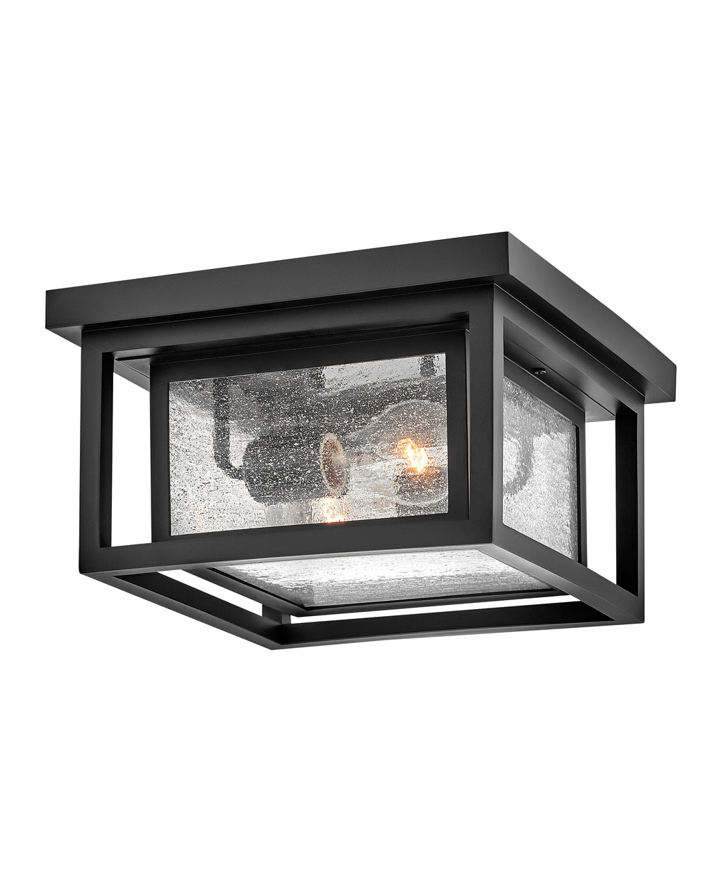 Photos - Chandelier / Lamp Hinkley Lighting 1003 Republic 2 Light 11" Wide Semi-Flush Square Outdoor Ceiling Fixture Black Outdoor Lighting Ceiling Fix 