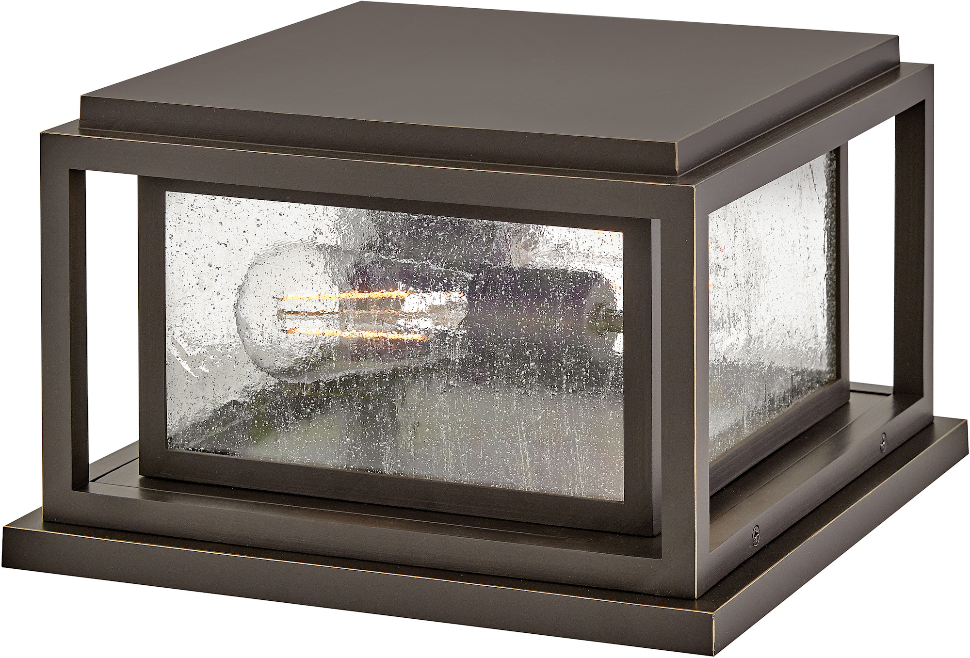 Photos - Floodlight / Street Light Hinkley Lighting 1008-LV Republic 12v 2 Light 8" Tall Coastal Elements Pier Light with Seedy Glass Shade Oil Rubbed Bronze O 