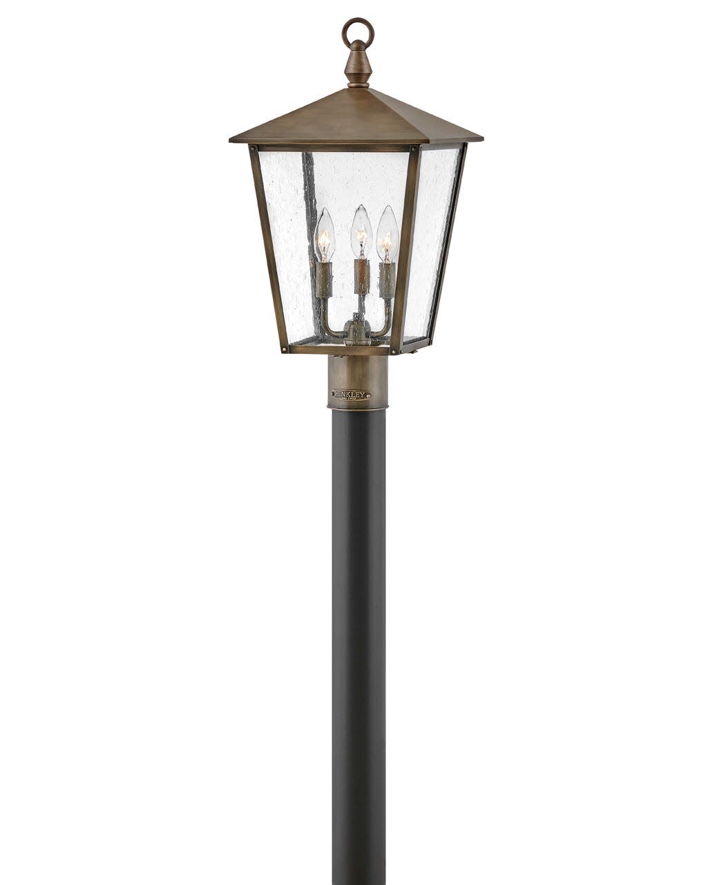 Photos - Floodlight / Street Light Hinkley Lighting 14061 Huntersfield 120v 3 Light 21" Tall Heritage Single Head Post Light with Clear Seedy Glass Panels Burn 