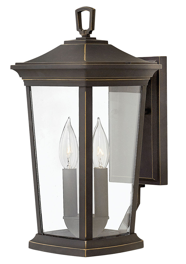 Photos - Floodlight / Street Light Hinkley Lighting 2360 Bromley 2 Light 15-1/2" Tall Outdoor Wall Sconce with Clear Glass Shade Oil Rubbed Bronze Outdoor Ligh 