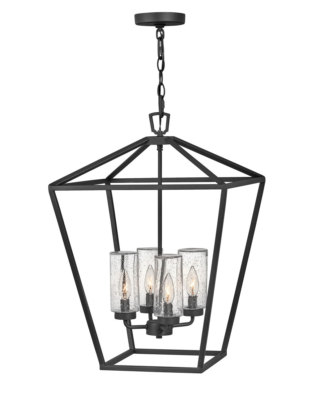 Photos - Floodlight / Street Light Hinkley Lighting 2567 Alford Place 120v 4 Light 17" Wide Open Air Taper Candle Style Outdoor Chandelier Museum Black Outdoor