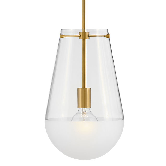 Photos - Chandelier / Lamp Hinkley Lighting 32087 Beck 9" Wide Mini Pendant Lacquered Brass Indoor Lighting Pendants 32087LCB 