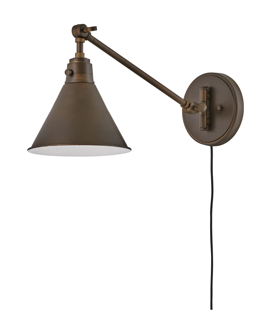 Photos - Chandelier / Lamp Hinkley Lighting 3690 Arti 10" Tall Hardwired or Plug-In Wall Sconce Olde Bronze Indoor Lighting Wall Sconces 3690OB 