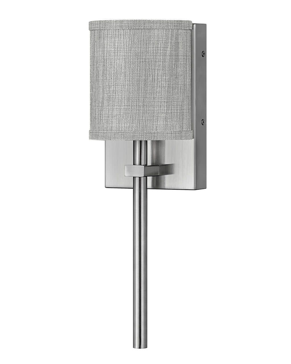 Photos - Chandelier / Lamp Hinkley Lighting 41009 Avenue 5-1/2" Wide Galerie Integrated LED Wall Sconce with Heathered Grey Linen Shade Brushed Nickel 