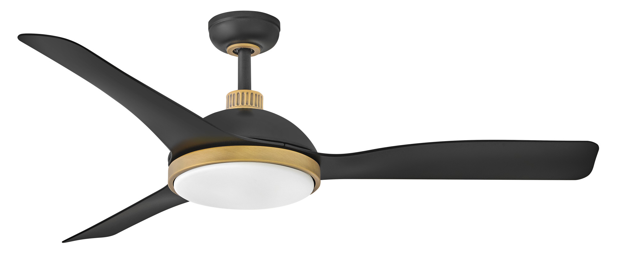 Photos - Fan Hinkley Lighting 906556-LDD Alba 56" 3 Blade Indoor LED Ceiling  Matte Black / Heritage Brass s Ceiling s Indoor Ce 