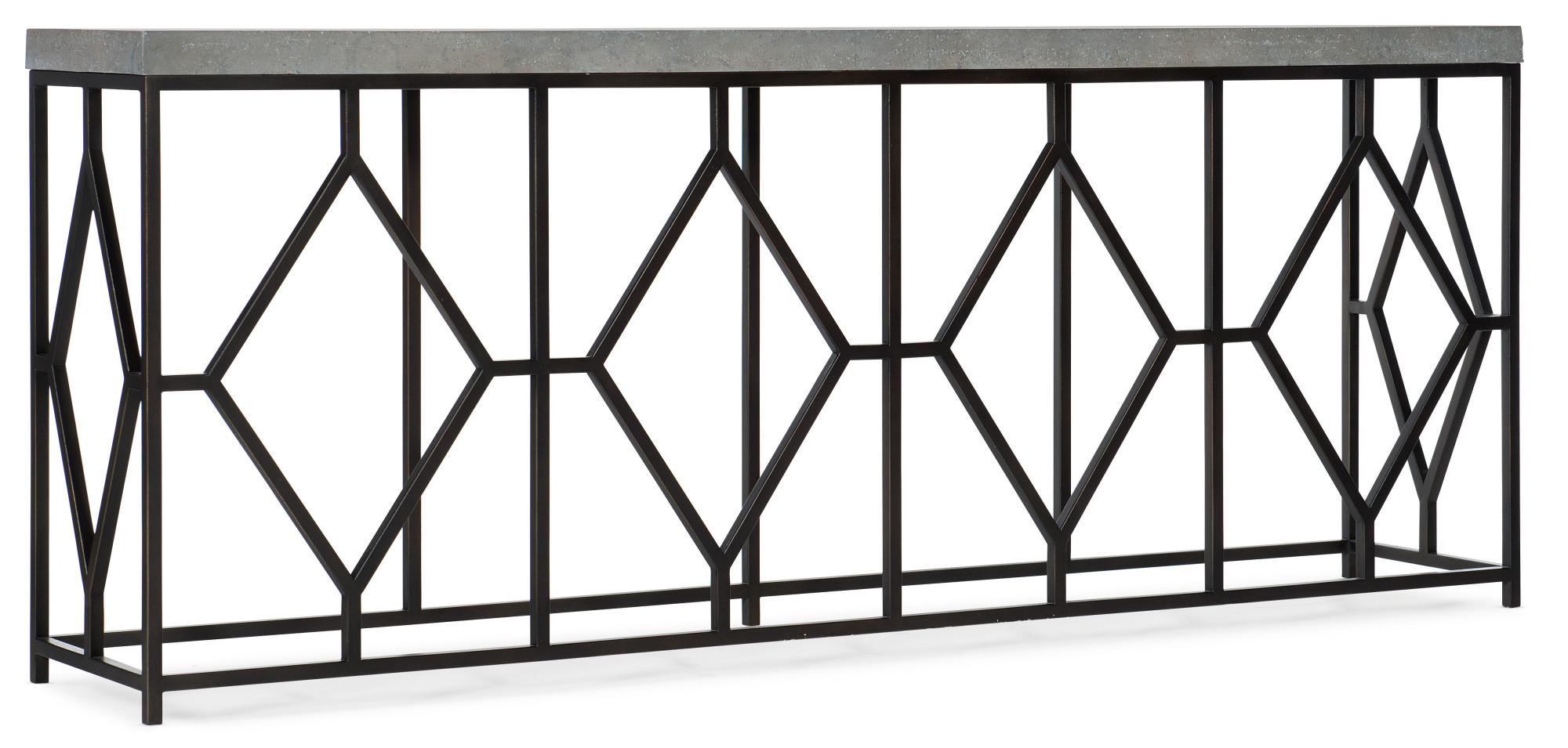 Photos - Sofa CIAO Hooker Furniture 5805-85002-0  Bella 81" Wide Contemporary Farmhouse Faux Concrete Top Console Table Aged Black / Gray I 