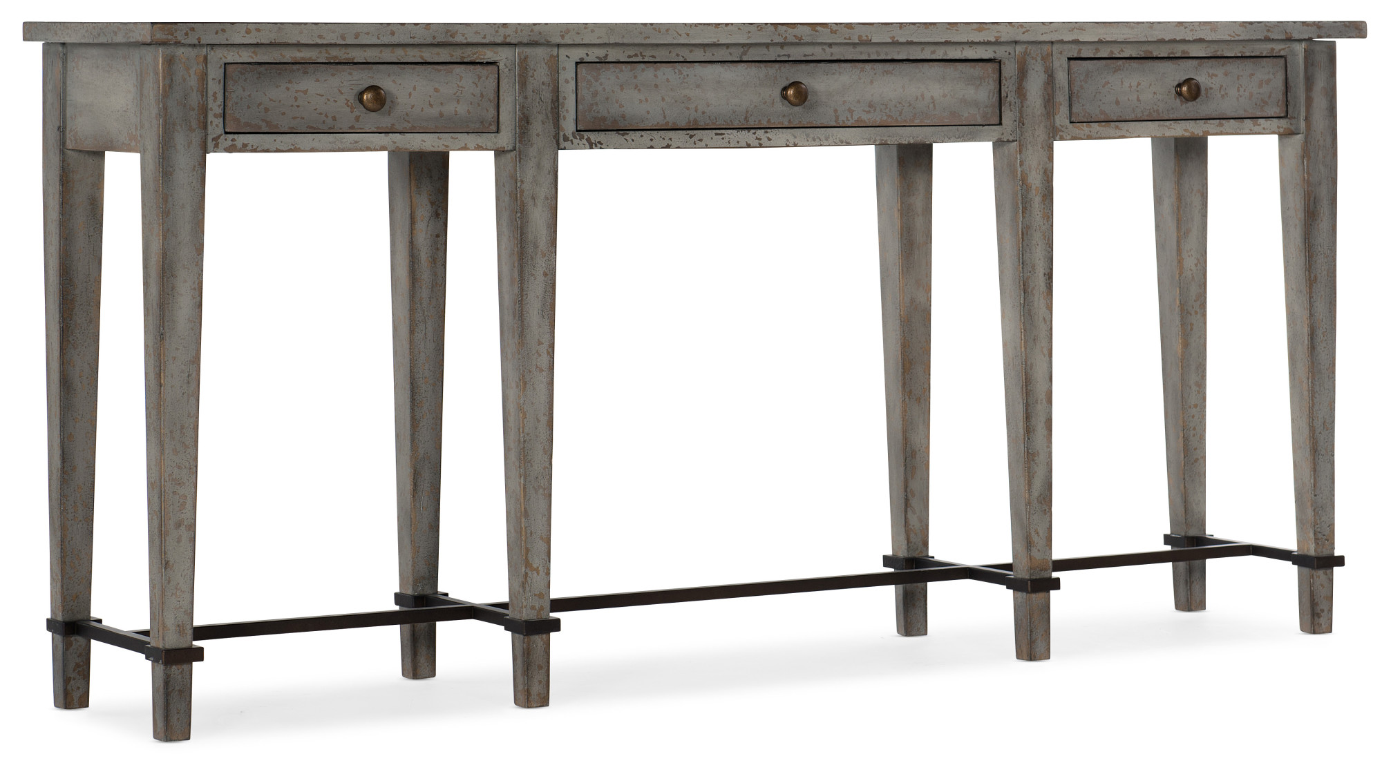 Photos - Sofa CIAO Hooker Furniture 5805-85003 Bella 68" Long Farmhouse Inspired Narrow Console Table Distressed Speckled Gray Indoor Furn