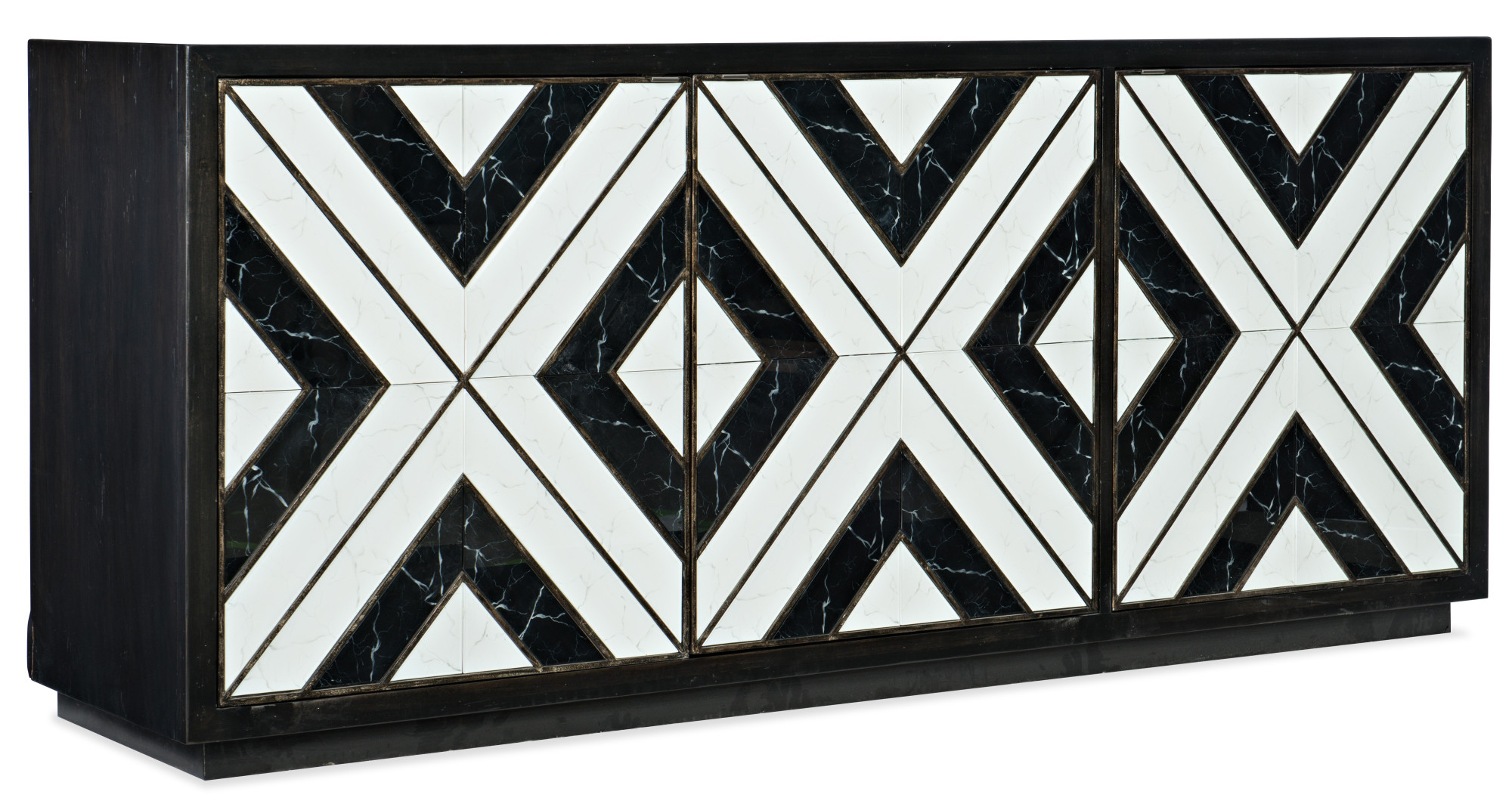 Photos - Mount/Stand Grand Hooker Furniture 5875-55480-00 180" Wide Urban Modern Luxury Home Entertainment Media Console from Sanctuary 2 Noir In