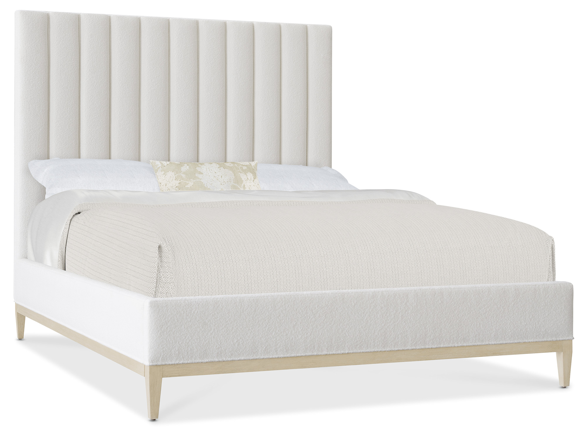 Hooker Furniture 6120-90350 Cascade Queen Fabric and Wood Bed Frame Terrain / Wolf Pearl Indoor Furniture Beds Panel/Platform