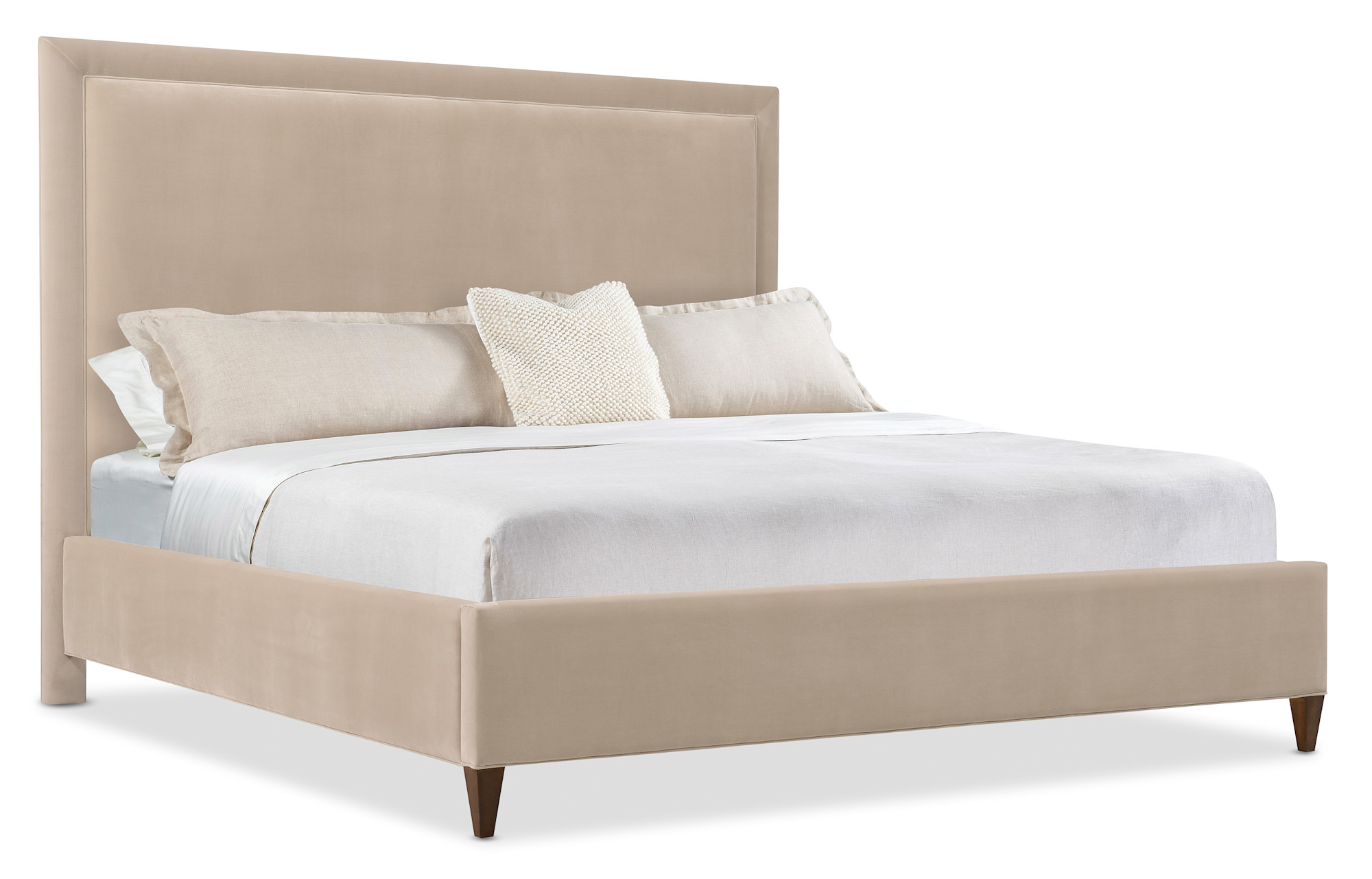 Hooker Furniture 6123-90950 Archives Queen Fabric and Wood Bed Frame Dark Walnut / Liber Oat Indoor Furniture Beds Panel/Platform