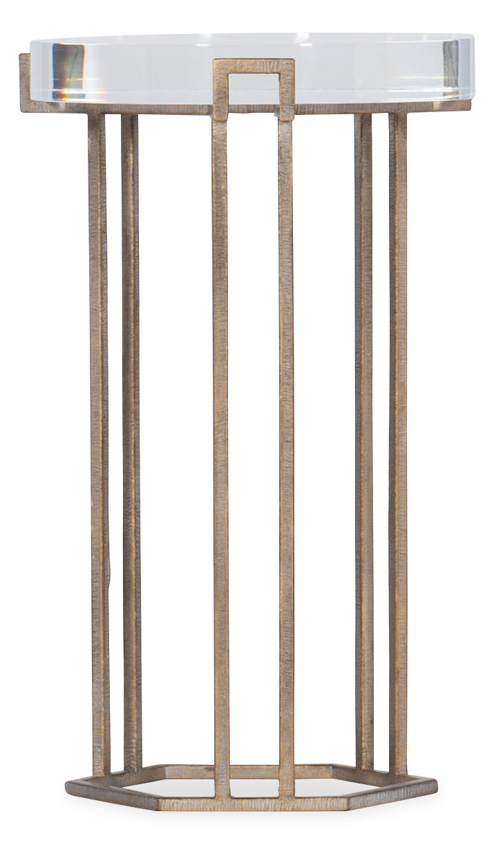 Photos - Coffee Table Round Hooker Furniture 638-80009-00 Grove 12"  Modern Urban Industrial End Table with Acrylic Top from Melange Antique Brass 