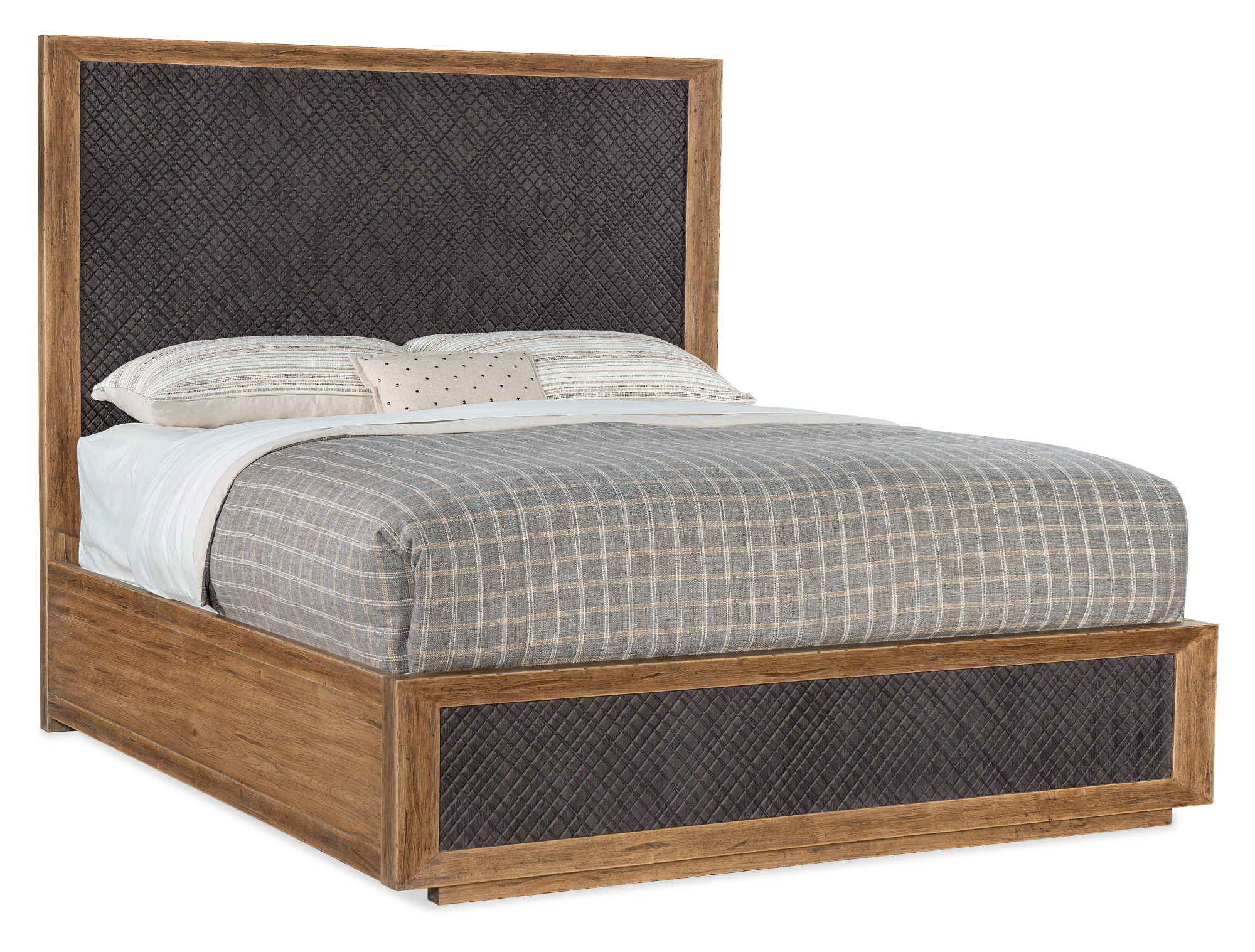 Hooker Furniture 6700-90266-80 Big Sky King Panel Bed Frame Vintage Natural Indoor Furniture Beds Panel/Platform