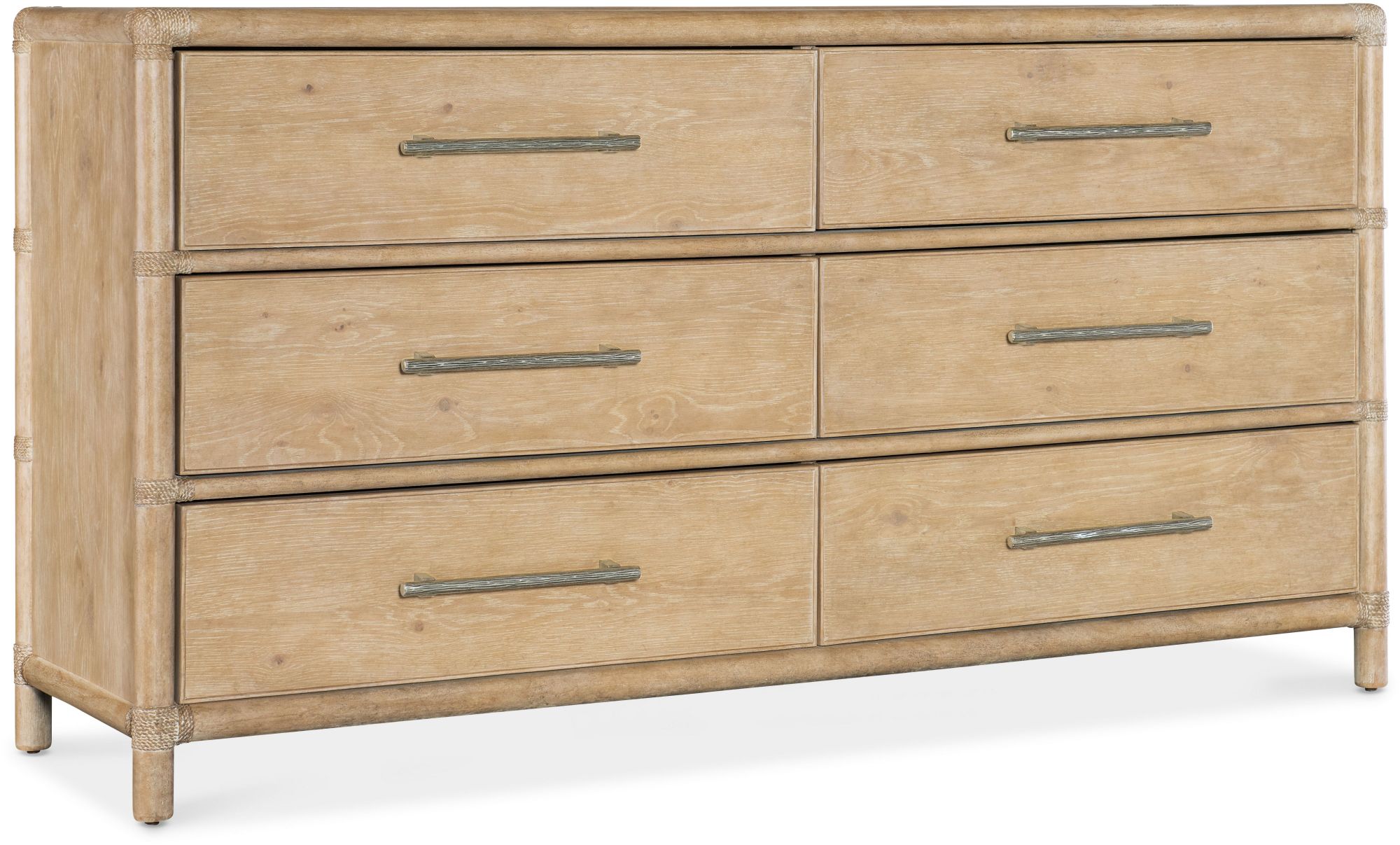 Photos - Dresser / Chests of Drawers Hooker Furniture 6950-90202 Retreat 68" Wide 6 Drawer Wood Dresser with Self Close Dune Indoor Furniture Storage Dresser 695
