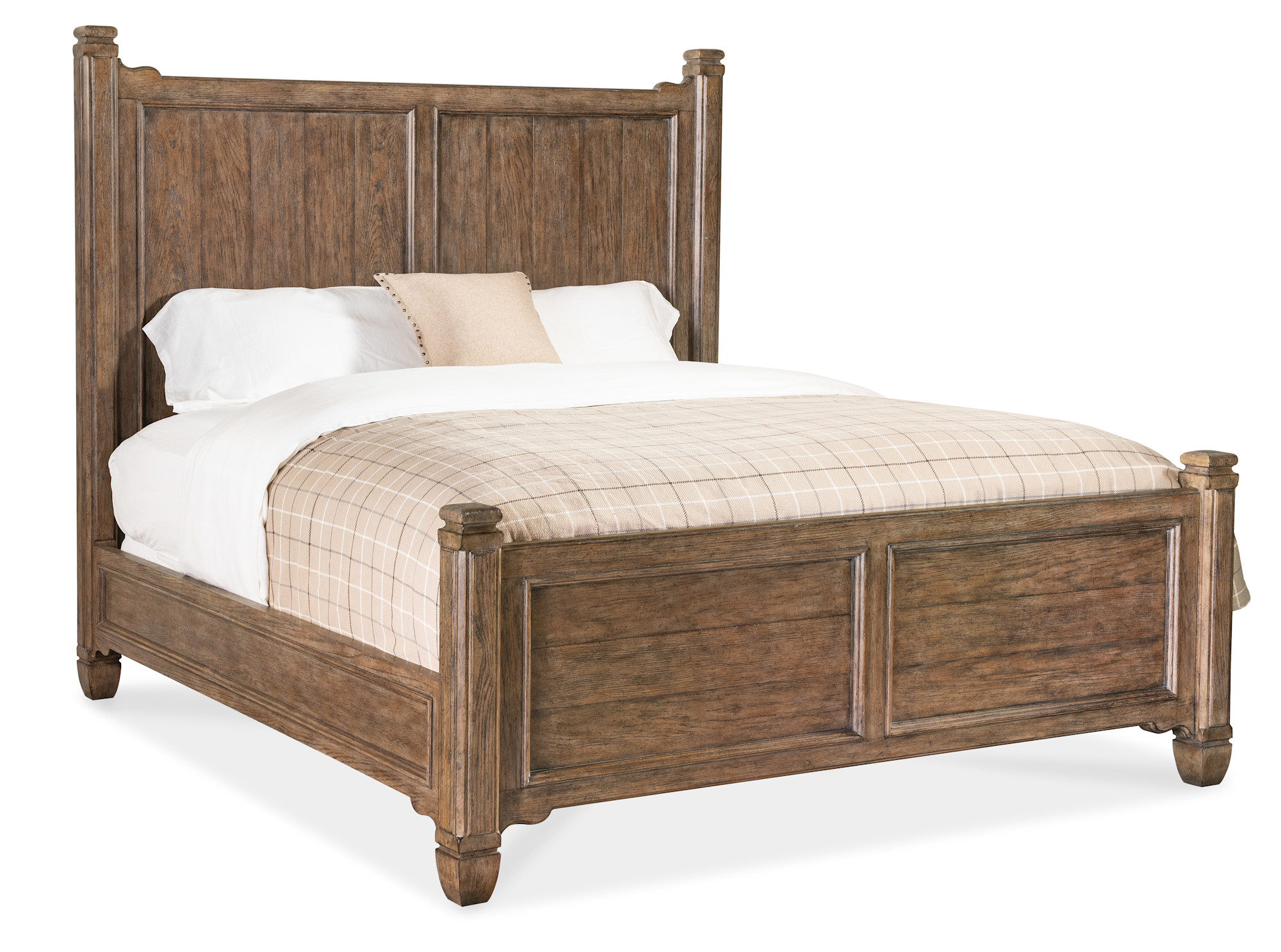 Hooker Furniture 7050-90266 Americana King Oak Panel Bed Frame Honey Indoor Furniture Beds Panel/Platform