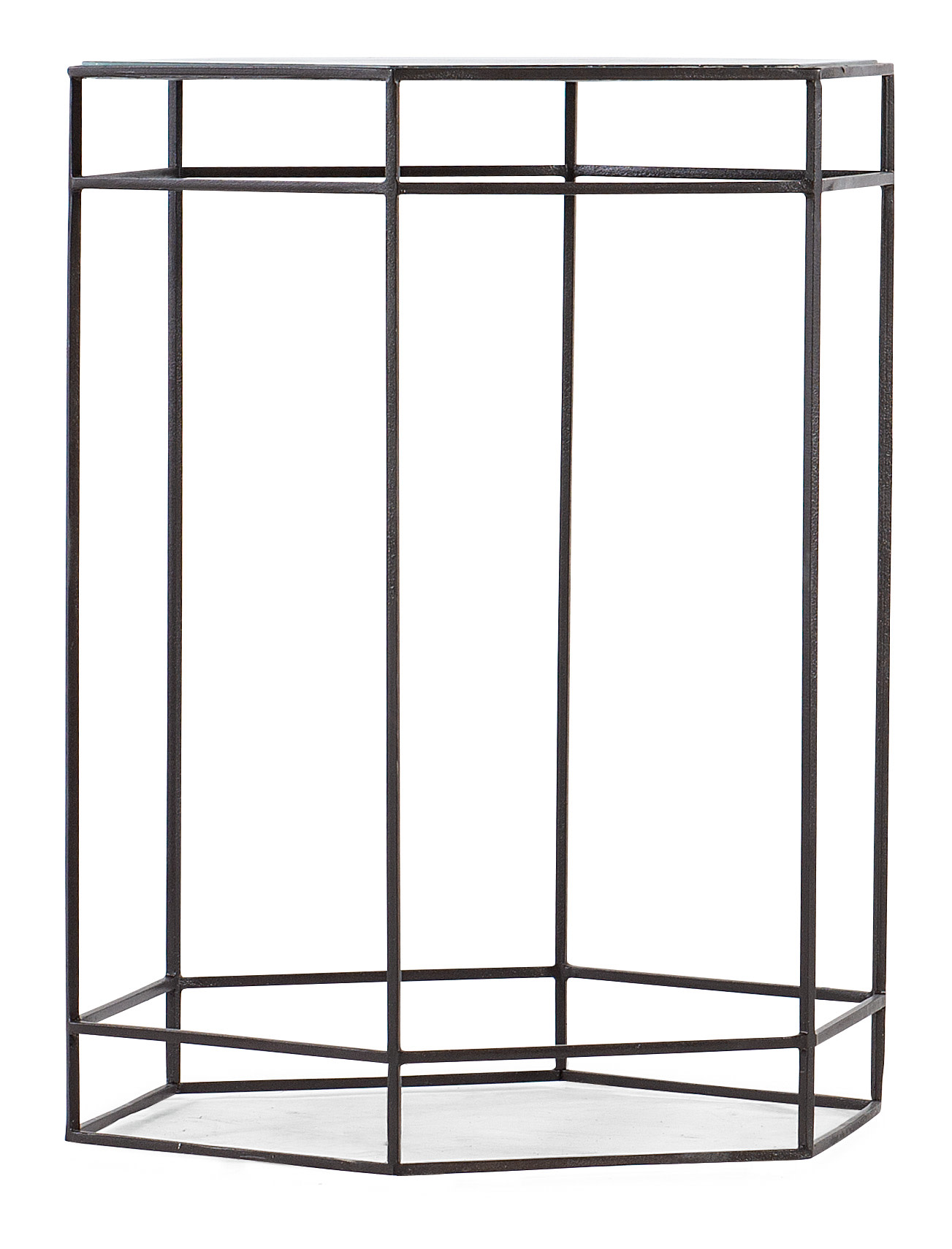 Photos - Coffee Table Hooker Furniture 7228-50616 Commerce and Market 18" Wide Glass Top Steel Accent Table Brown / Painted Glass Indoor Furniture