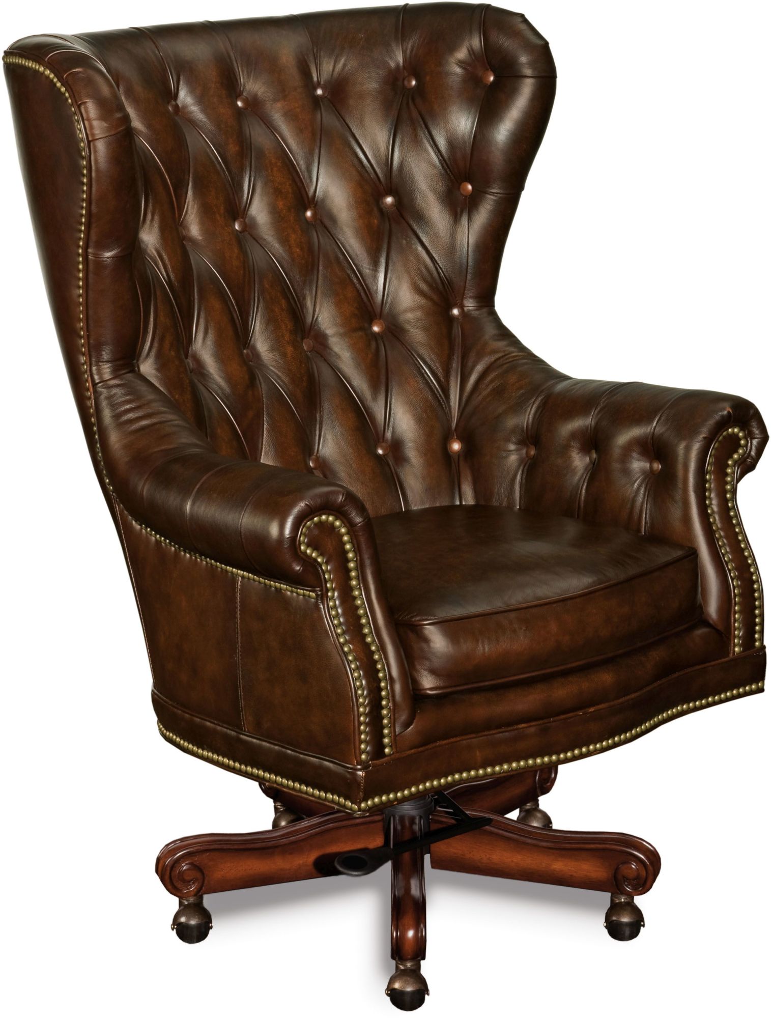 Photos - Computer Chair Sedona Hooker Furniture EC362-201 Adjustable Height Leather Office Chair from the Erin Collection  Grand Brown Indoor Furnitu 