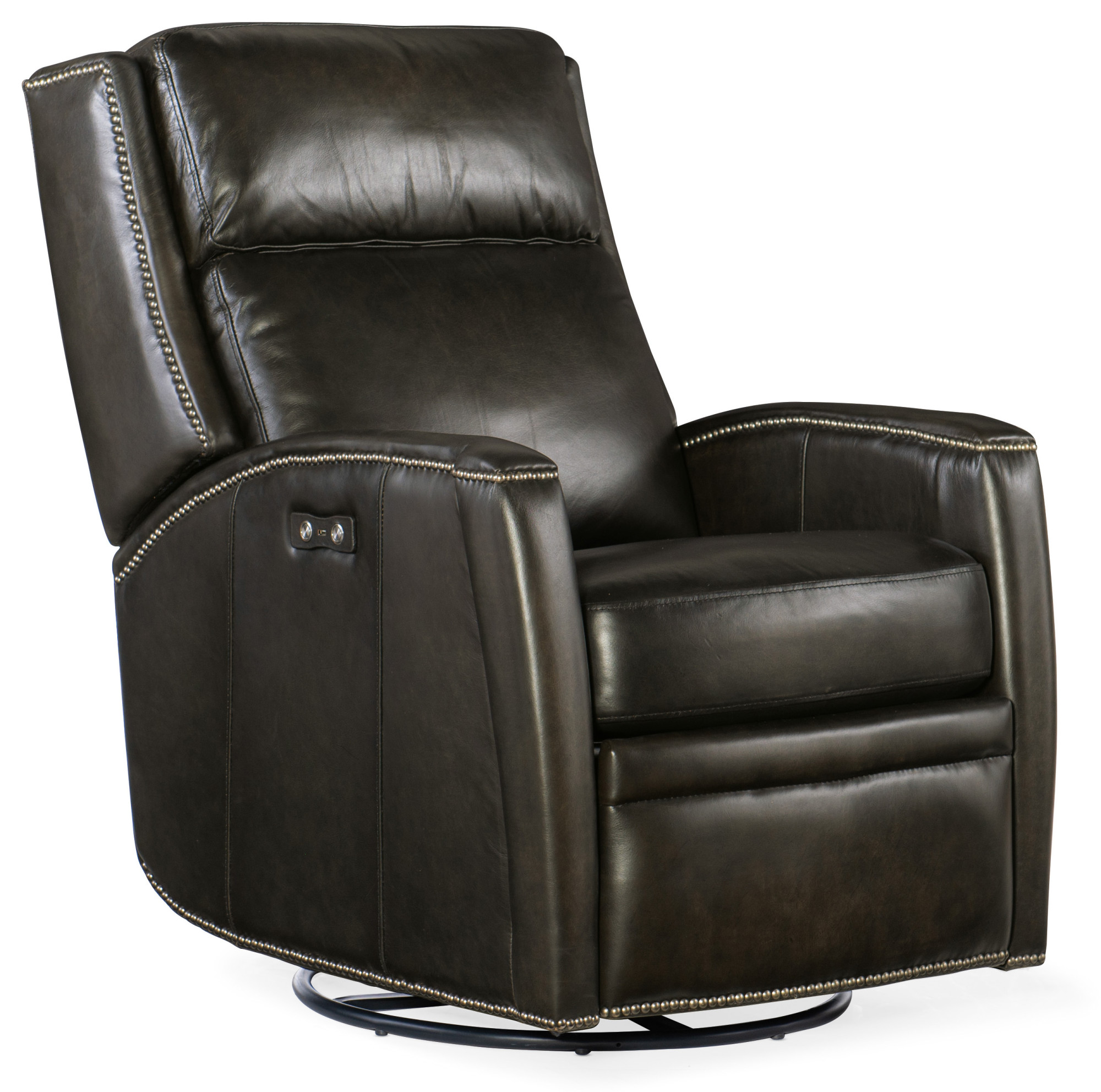 Photos - Sofa Wide Hooker Furniture RC251-PSWGL-089 Declan 29"  Transitional Luxury Finished Leather Power Recliner w/ Swivel Base Glider A 