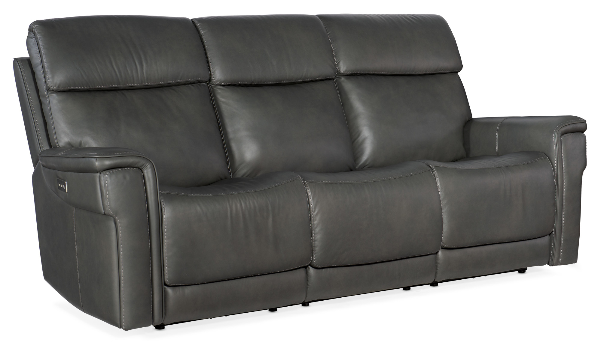 Photos - Sofa LYRA Hooker Furniture SS608--POWER-  90" Wide Leather Power Sofa with Power Headset Sahara Dorian Gray Indoor Furnitu 