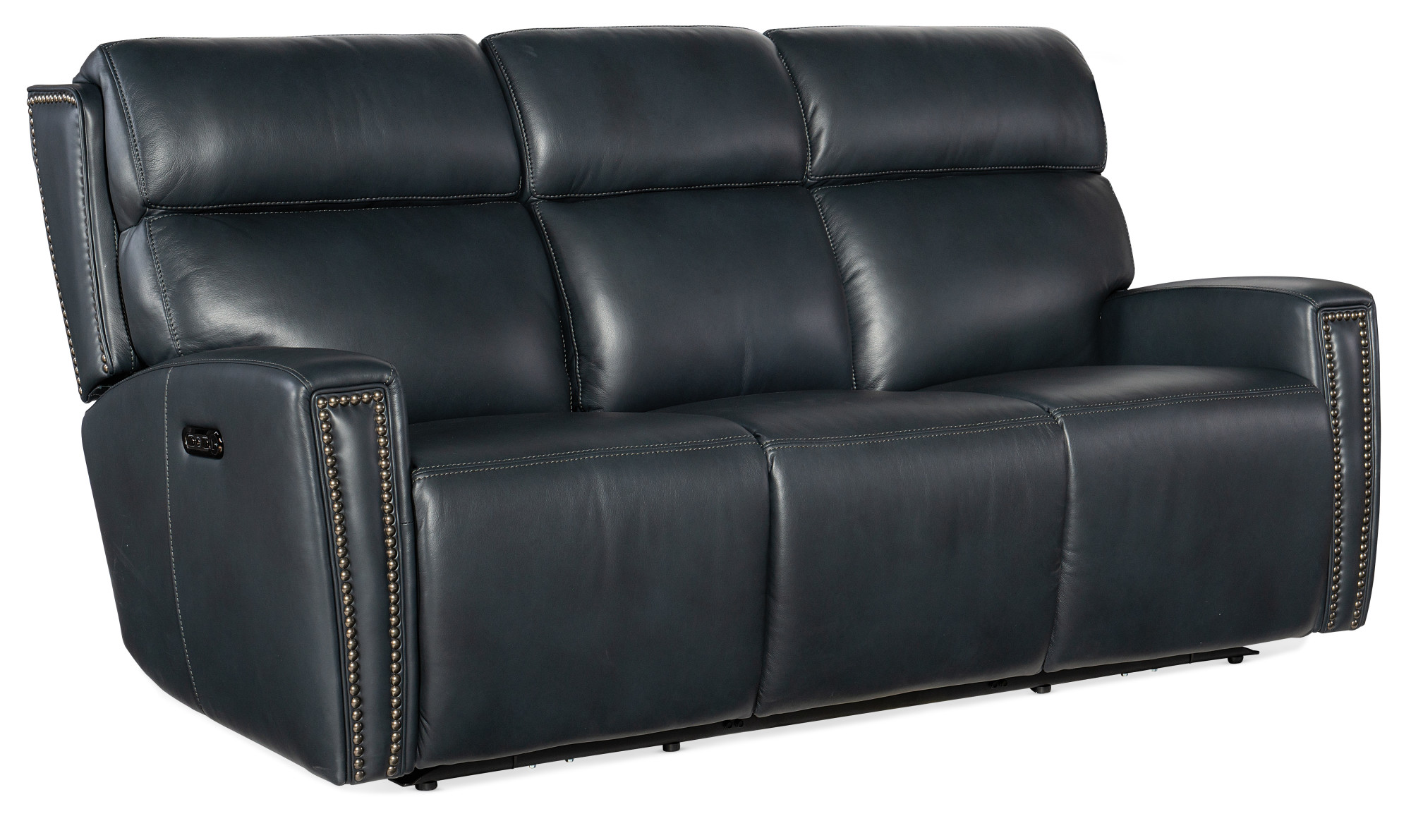 Photos - Sofa Power Hooker Furniture SS704-RUTHE-- Ruthe 81" Wide Leather  Sofa with Hidden Console Salvo Denim Indoor Furniture S 