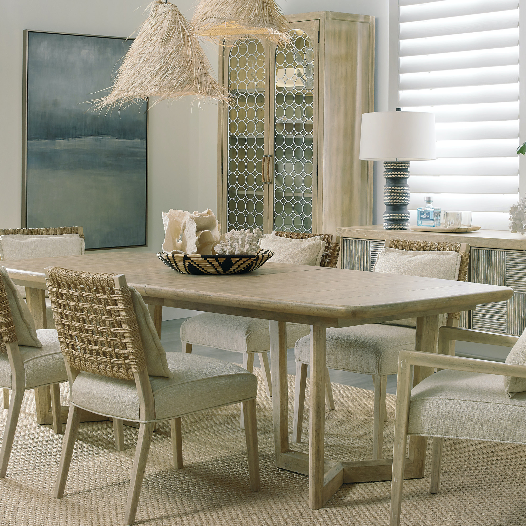 Photos - Dining Table Coastal Hooker Furniture 6015-75217-80 Surfrider 82" - 118" Long  Casual Formal  with (2) 18" Leaves Driftwood In 