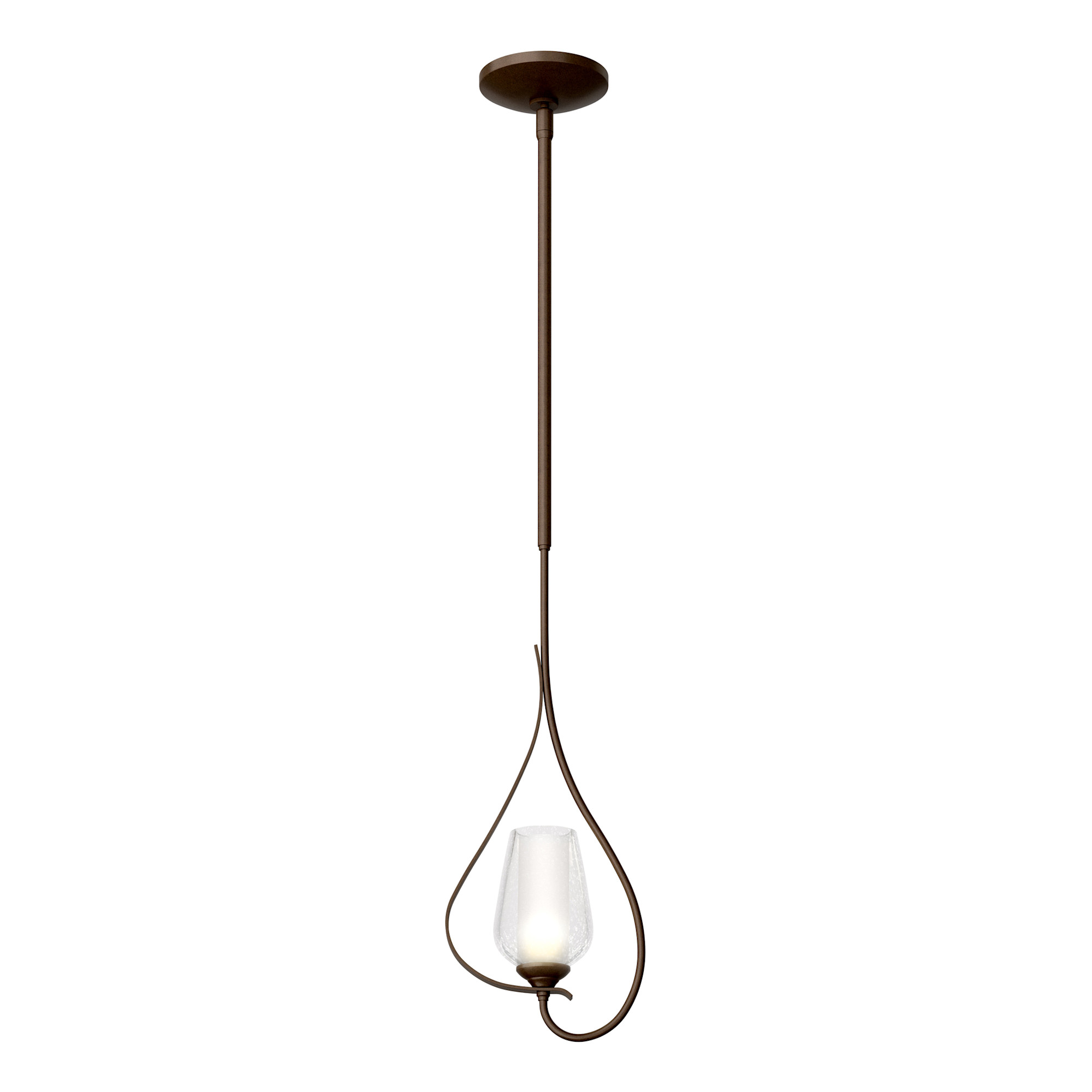 Hubbardton Forge 183050 Flora 8" Wide Mini Pendant Bronze Indoor Lighting Pendants