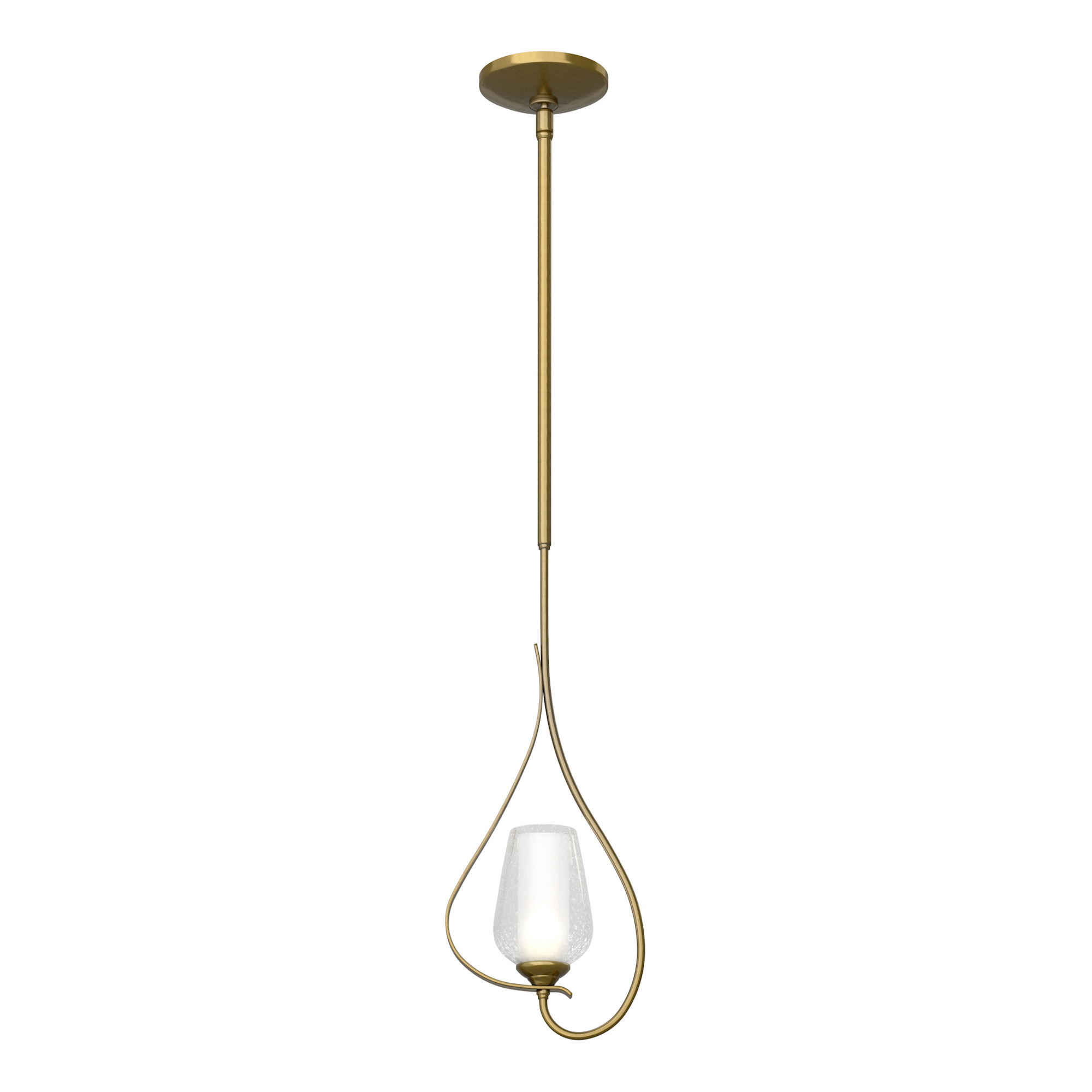 Hubbardton Forge 183050 Flora 8" Wide Mini Pendant Modern Brass Indoor Lighting Pendants