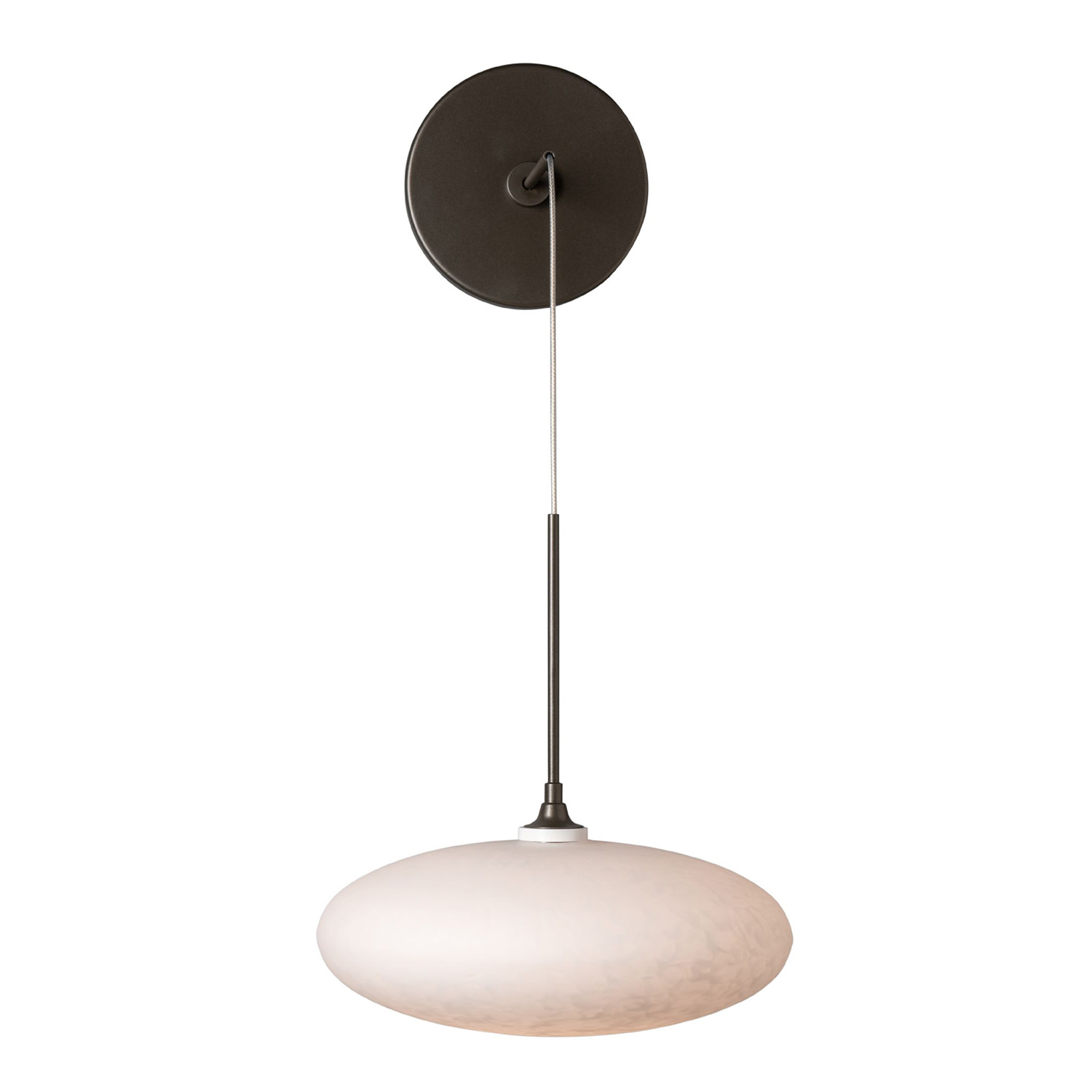 Hubbardton Forge 201399 Clouds 7" Tall Wall Sconce Dark Smoke / Shell Indoor Lighting Wall Sconces