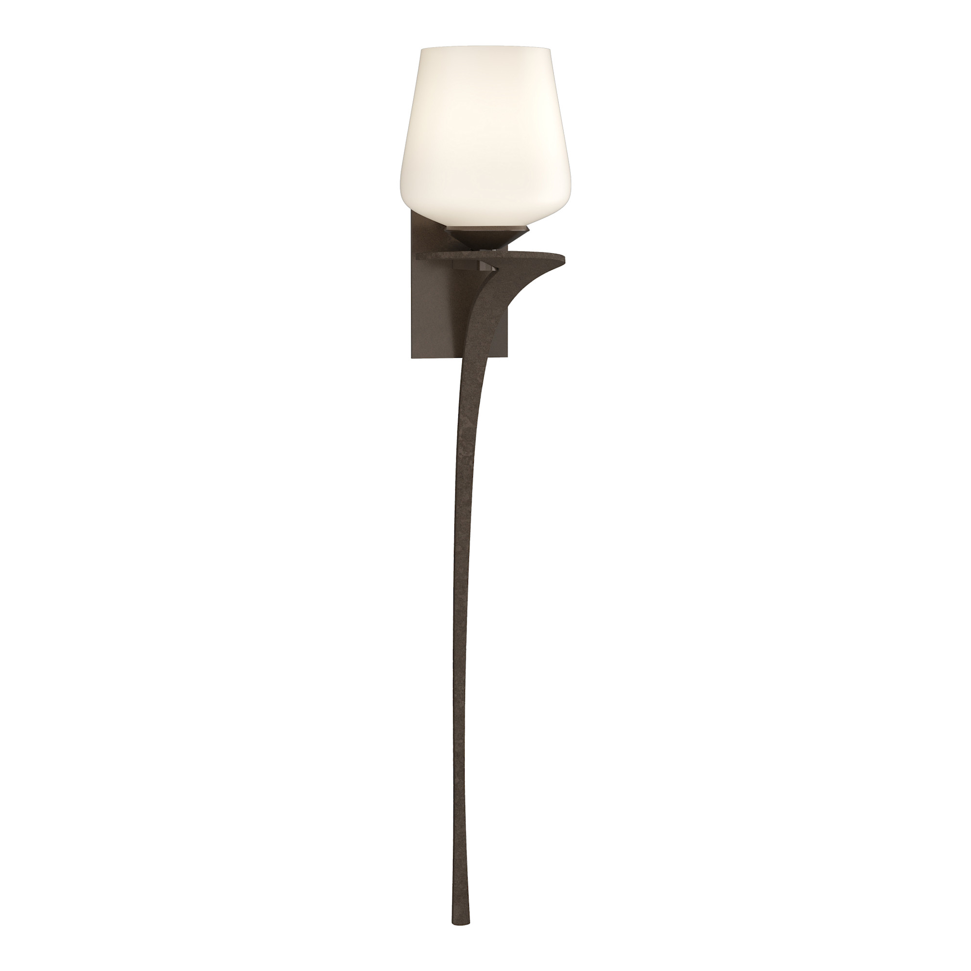 Hubbardton Forge 204710-RIGHT Antasia 27" Tall Bathroom Sconce Bronze / Opal Indoor Lighting Bathroom Fixtures Bathroom Sconce