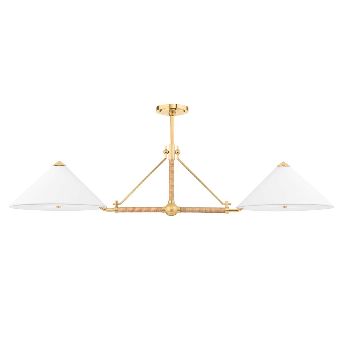 Photos - Chandelier / Lamp Wide Hudson Valley Lighting 1057 Williamsburg 4 Light 57"  Semi-Flush Ceiling Fixture Aged Brass Indoor Lighting Ceiling Fixt 