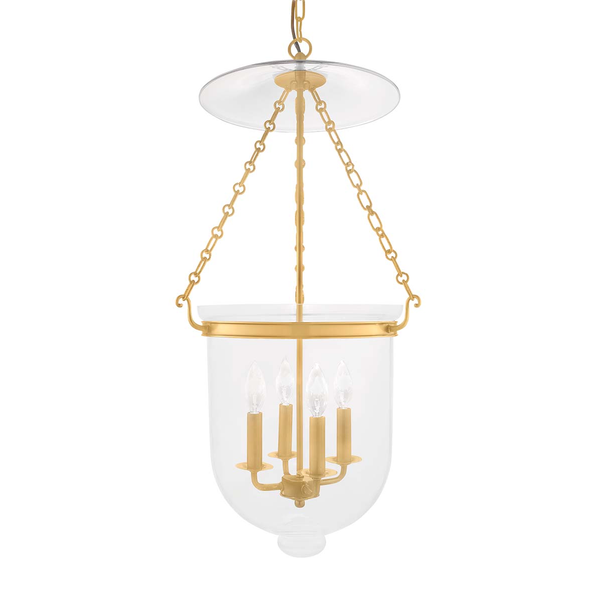 Photos - Chandelier / Lamp Hampton Hudson Valley Lighting 255-C1  4 Light 15" Wide Taper Candle Pendant Aged Brass Indoor Lighting Pendants Bowl Shaped 