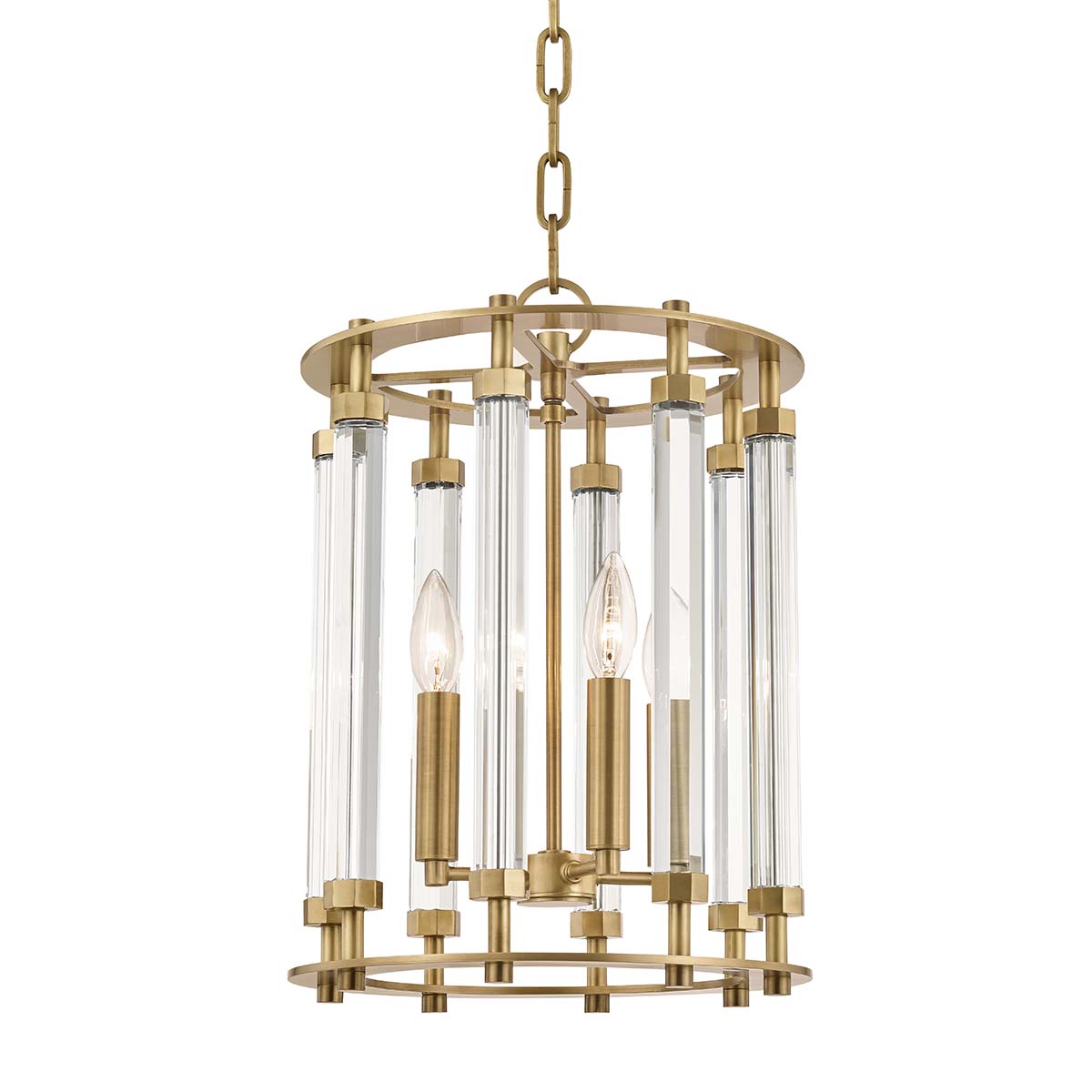 Photos - Chandelier / Lamp Wide Hudson Valley Lighting 2812 Haddon 4 Light 12"  Crystal Chandelier Aged Brass Indoor Lighting Chandeliers 2812-AGB 