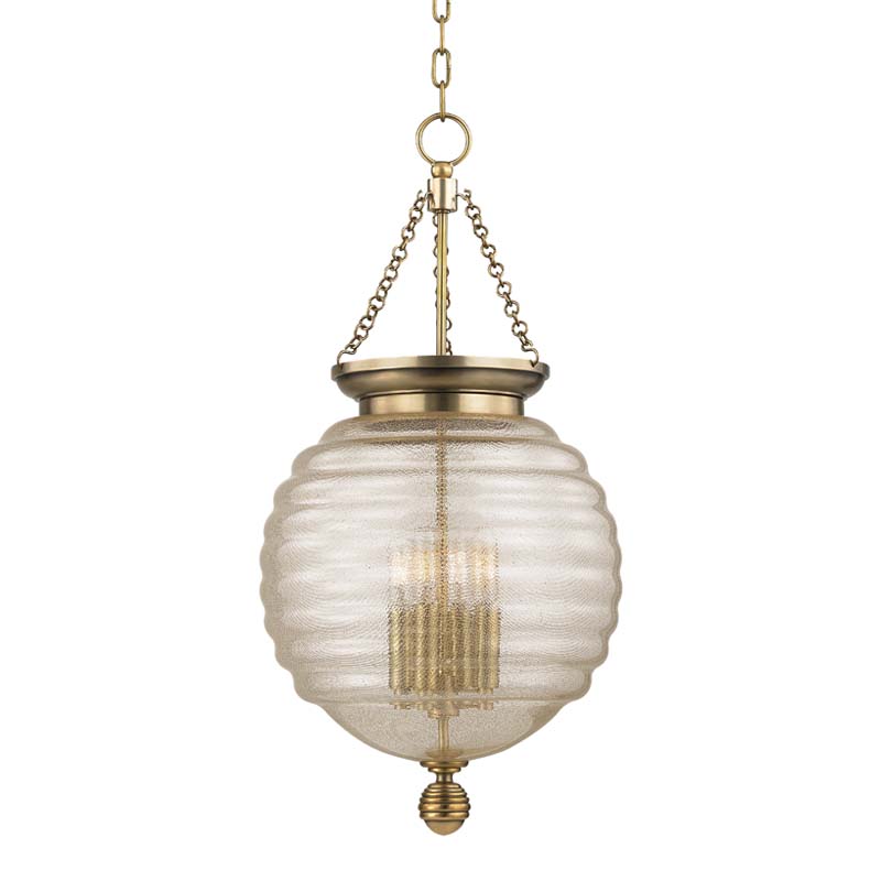 Photos - Chandelier / Lamp Wide Hudson Valley Lighting 3214 Coolidge 4 Light 14"  Taper Candle Pendant Aged Brass Indoor Lighting Pendants 3214-AGB 