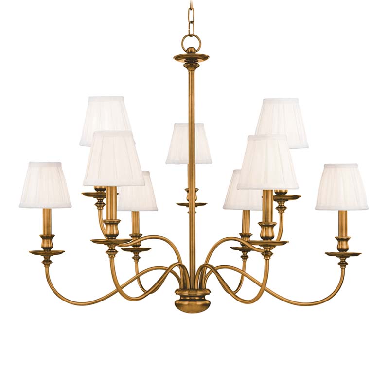 Photos - Chandelier / Lamp Park Hudson Valley Lighting 4039 Menlo  9 Light 34" Wide Chandelier Aged Brass Indoor Lighting Chandeliers 4039-AGB 