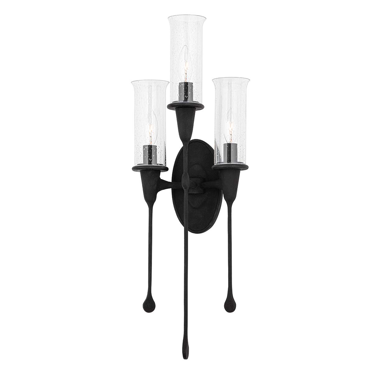 Photos - Chandelier / Lamp iRon Hudson Valley Lighting 4103 Chisel 3 Light 28" Tall Wall Sconce Black  Indoor Lighting Wall Sconces 4103-BI 