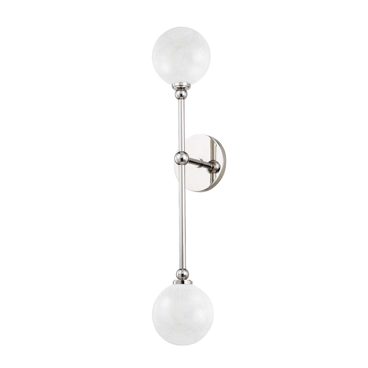 Photos - Chandelier / Lamp Hudson Valley Lighting 4802 Andrews 2 Light 24" Tall LED Wall Sconce Polished Nickel Indoor Lighting Wall Sconces 4802-PN