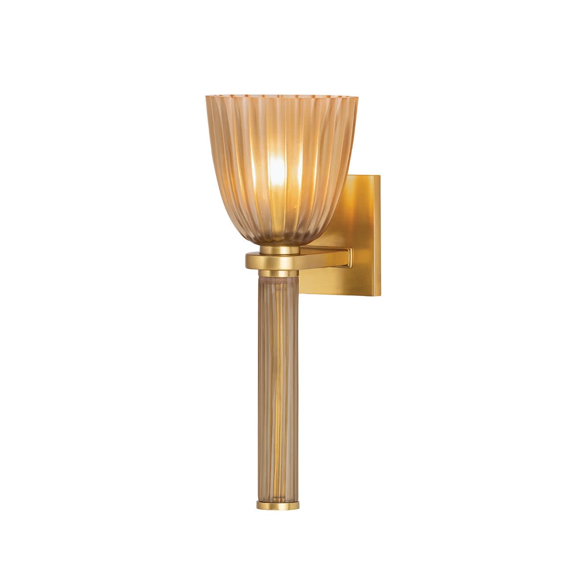 Photos - Chandelier / Lamp Columbus Hudson Valley Lighting 5231  15" Tall Wall Sconce with Cast Glass Shade Aged Brass Indoor Lighting Wall Sconces 5231 