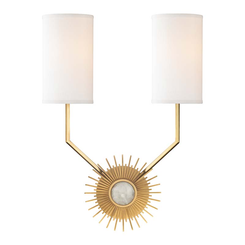 Photos - Chandelier / Lamp Borland Hudson Valley Lighting 5512  2 Light 18" Tall Wall Sconce Aged Brass Indoor Lighting Wall Sconces 5512-AGB 
