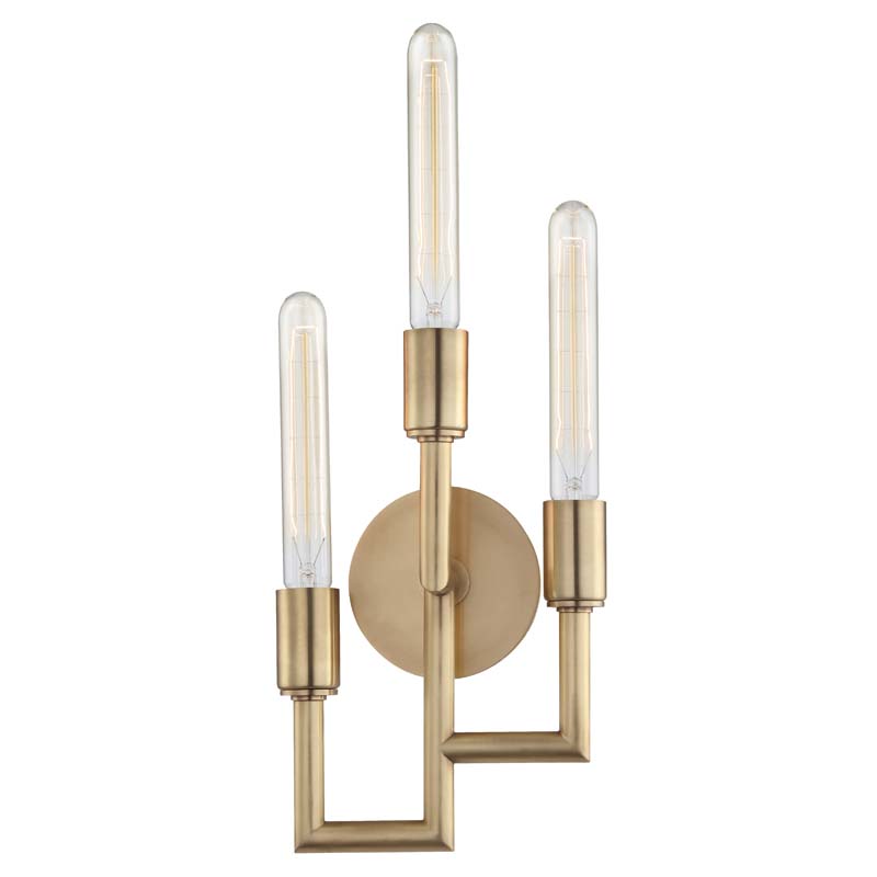 Photos - Chandelier / Lamp Angler Hudson Valley Lighting 8310 3 Light 20" Tall Wall Sconce Aged Brass Indoor Lighting Wall Sconces 8310-AGB